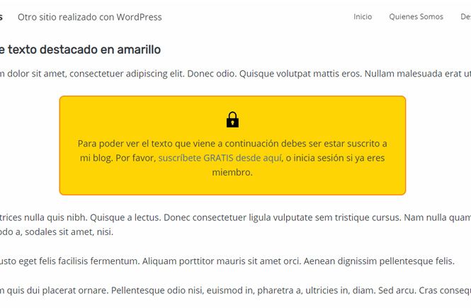 Bloque de texto destacado en amarillo